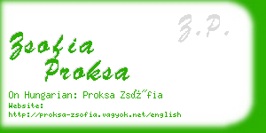 zsofia proksa business card